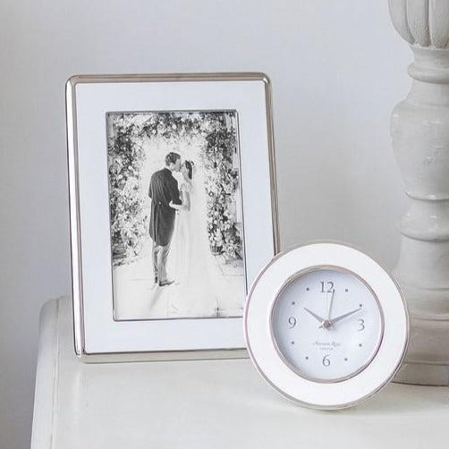 White Enamel & Silver Curve Frame