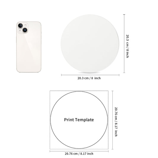 Wholesale MDF White Home decor sublimation photo frame with stand Round Shape 8 inch 12 Pieces