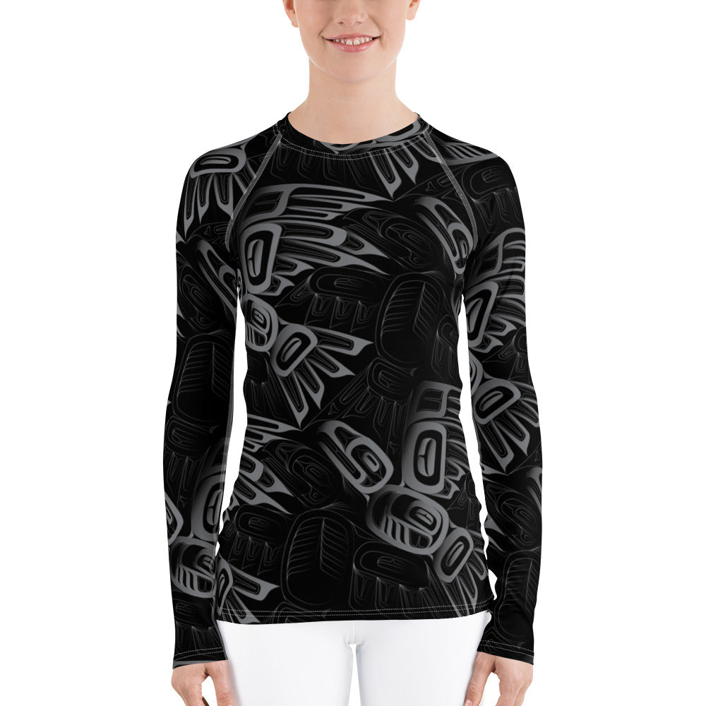 Women's Eagle Raven Tessellation Long Sleeve Athletic Top  (Rash Guard)