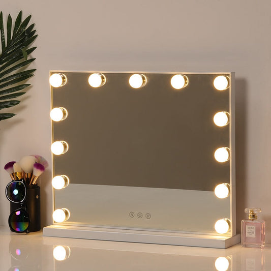 52cm WFashion Vanity Hollywood Mirror with LED Light & Touch Dimmable Bulb LED Make Up Mirrors Living and Home 52cm * 42cm