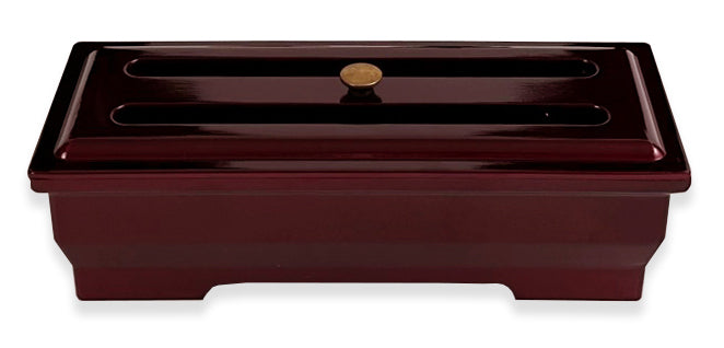 7.5" Long Red Wine Color Metal Incense Burner