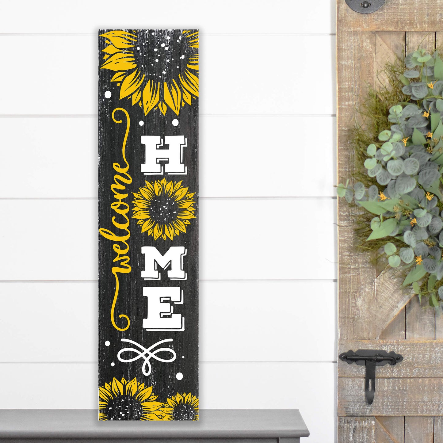 Welcome Home Sunflower Wood Porch Sign