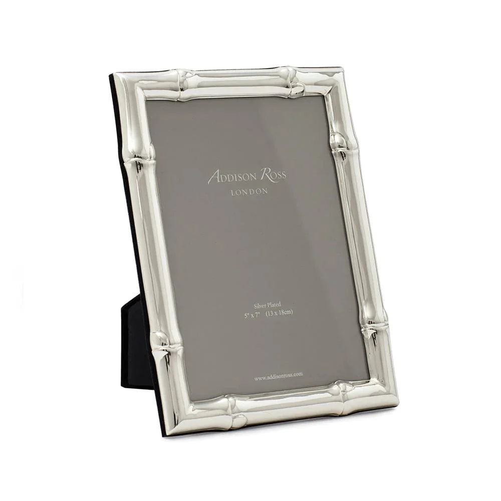 Wide Bamboo 8" x 10" Picture Frame in Silver - 1 Each
