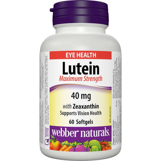 Webber Naturals Lutein with Zeaxanthin 40mg Maximum Strength Superior 60 pcs NEW