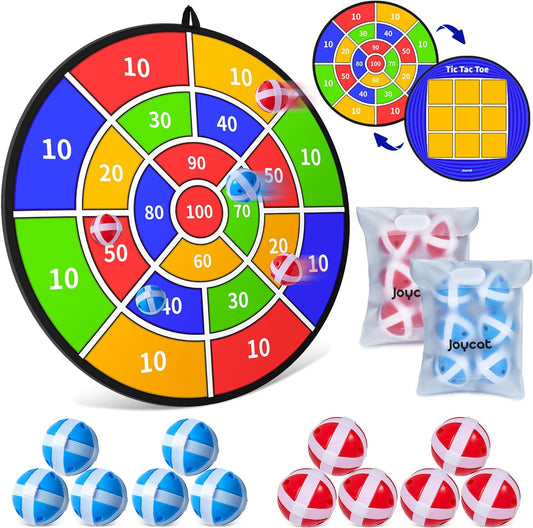 29" Large Dart Board for Kids, Double-Sided Velcro Dart Board with 12 Sticky Balls, Indoor/Outdoor Sport Fun Party Play Game Toys, Christmas Birthday Gifts for 5-7 8-12 Year Old Boys Girls