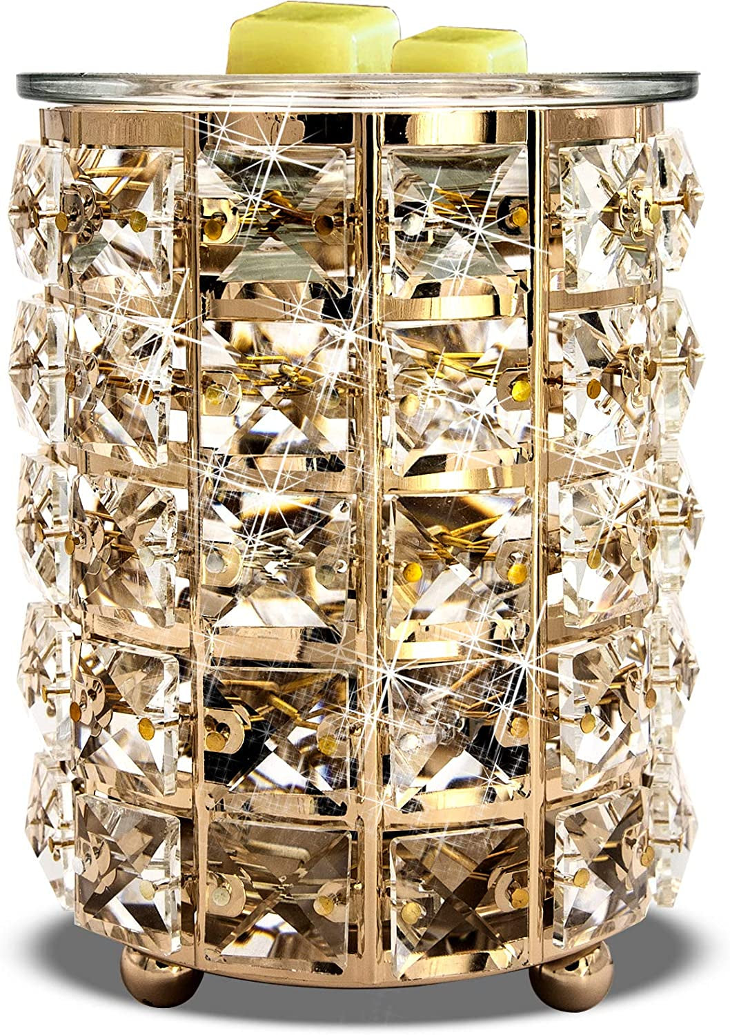 Wrought Iron Crystal Wax Melt Warmer Electric Oil Burner Wax Melt for Home, Kitchen, Living Room, Bedroom, Spa(Silver) Home & Garden > Decor > Home Fragrances > Wax Tarts Leyoue golden