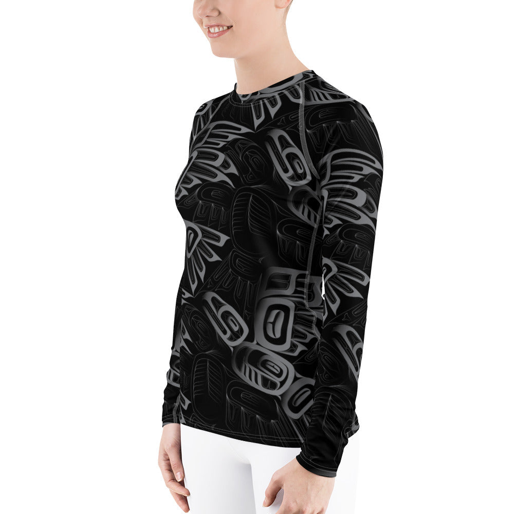Women's Eagle Raven Tessellation Long Sleeve Athletic Top  (Rash Guard)