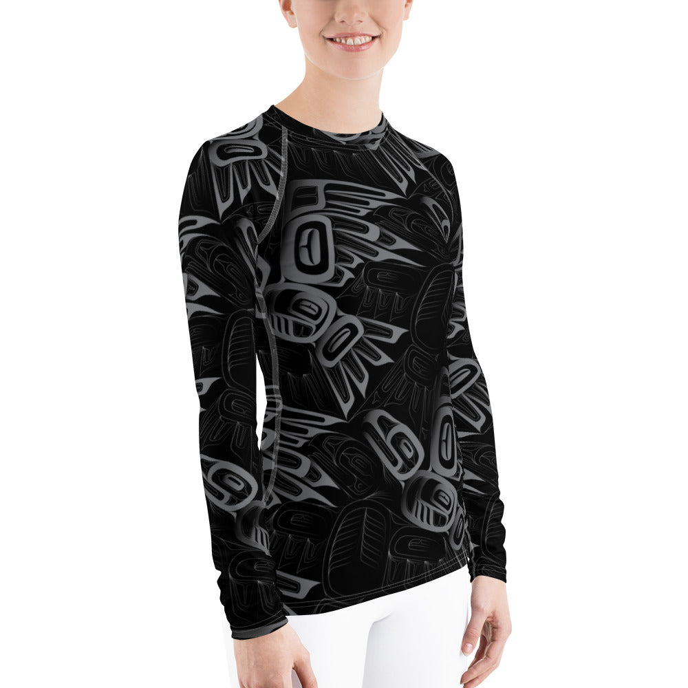 Women's Eagle Raven Tessellation Long Sleeve Athletic Top  (Rash Guard)