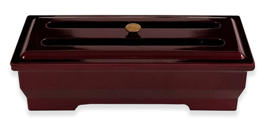 7.5" Long Red Wine Color Metal Incense Burner