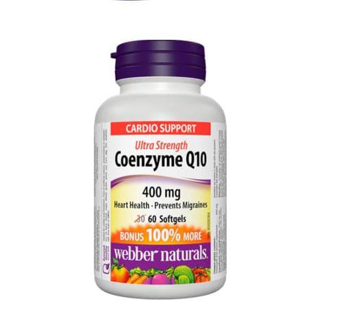 Webber Naturals Ultra Strength Coenzyme Q10 400mg 60 Softgels Bonus Size